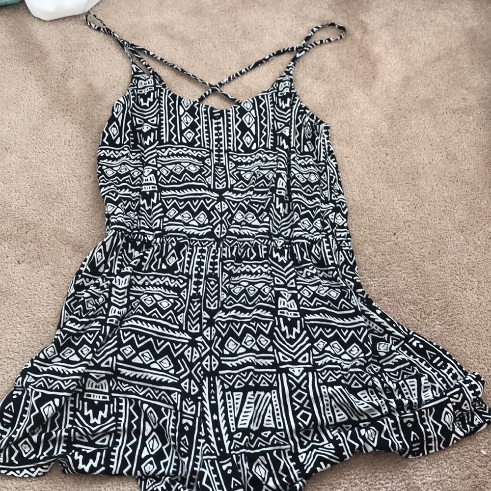 H&M Patterned Black And White Romper